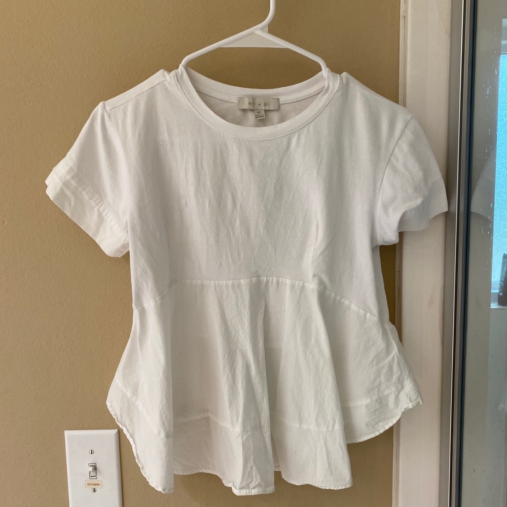 XS Erin & Ali Structured Contrast White Top
